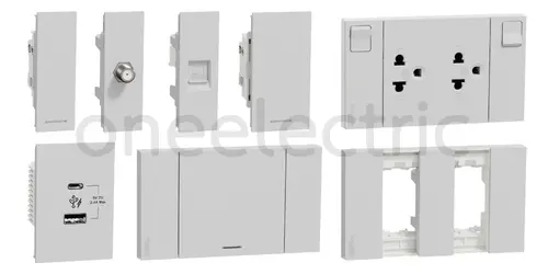สวิตช์และเต้ารับ AVATA ON A SCHNEIDER สีเทา