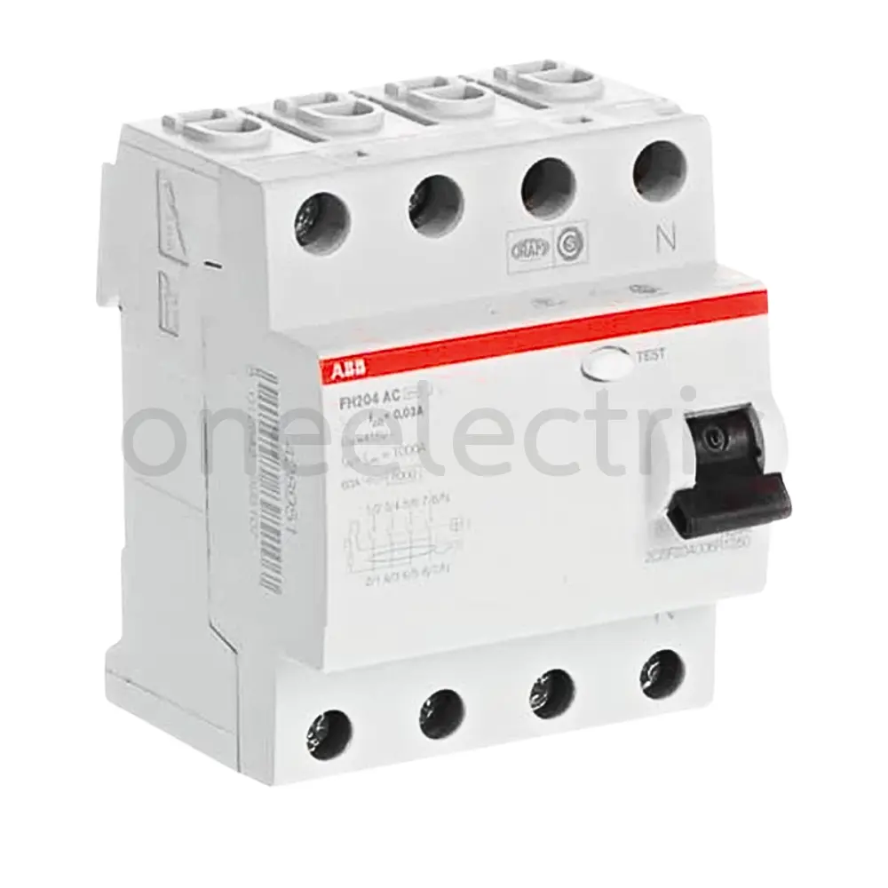 ABB FH204AC-63/0.03 เซอร์กิตเบรกเกอร์ กันดูด RCCB 4P 63A 30mA