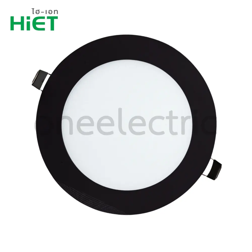HIET โคมไฟ ดาวน์ไลท์ LED 6นิ้ว DAYLIGHT รุ่นหน้ากลม ขอบสีดำ 12W