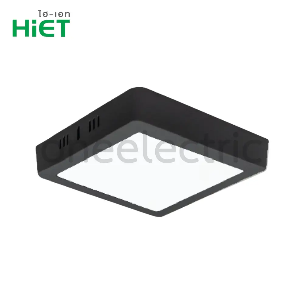 HIET โคมไฟ ดาวน์ไลท์ ติดลอย LED 6นิ้ว DAYLIGHT รุ่นหน้าสี่เหลี่ยม ขอบสีดำ 12W