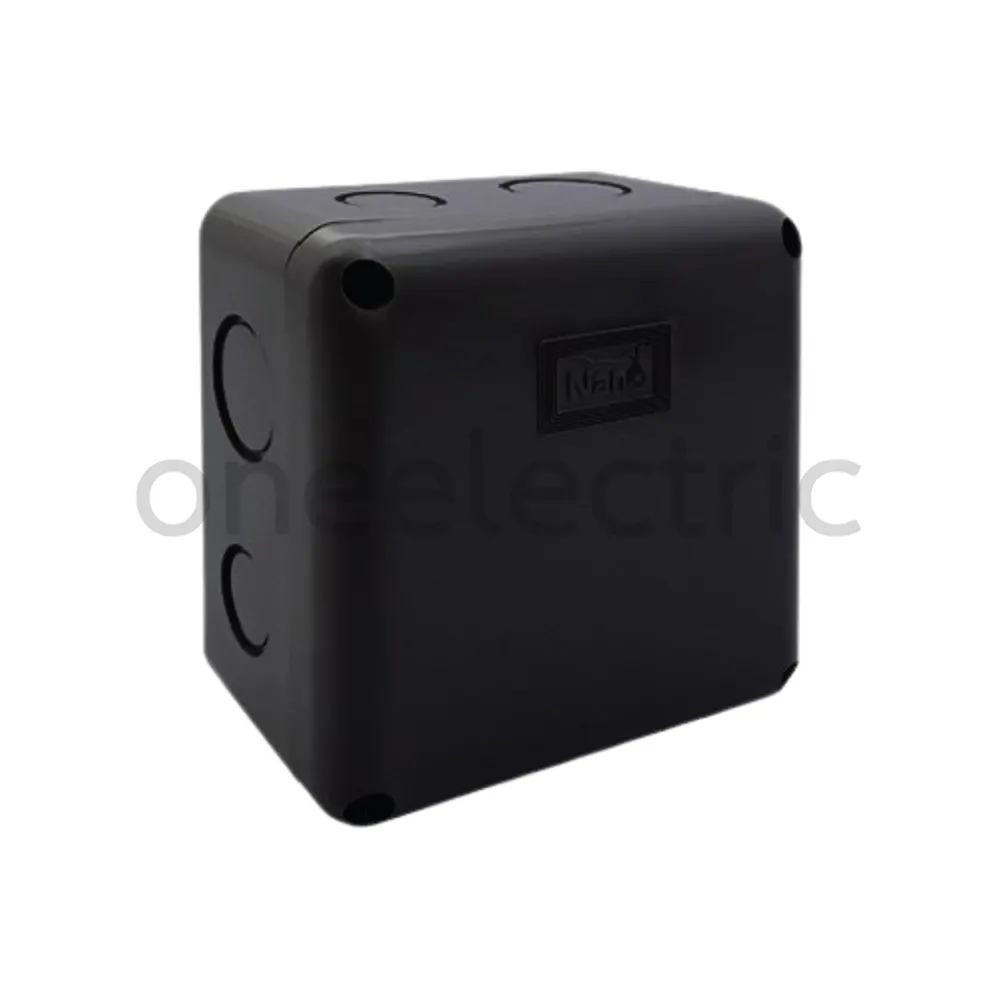 NANO NANO-202B กล่องพักสายไฟ กันน้ำ 4x4นิ้ว สีดำ
