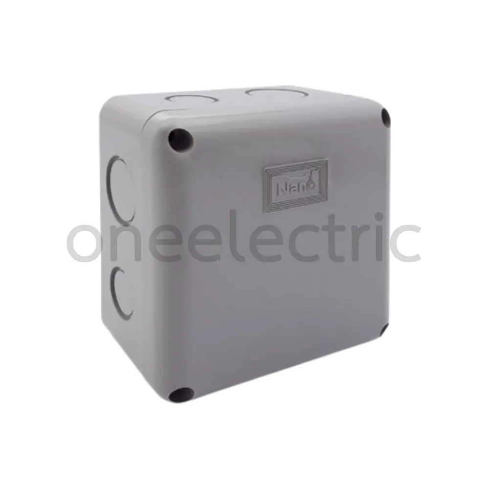 NANO NANO-202G กล่องพักสายไฟ กันน้ำ 4x4นิ้ว สีเทา