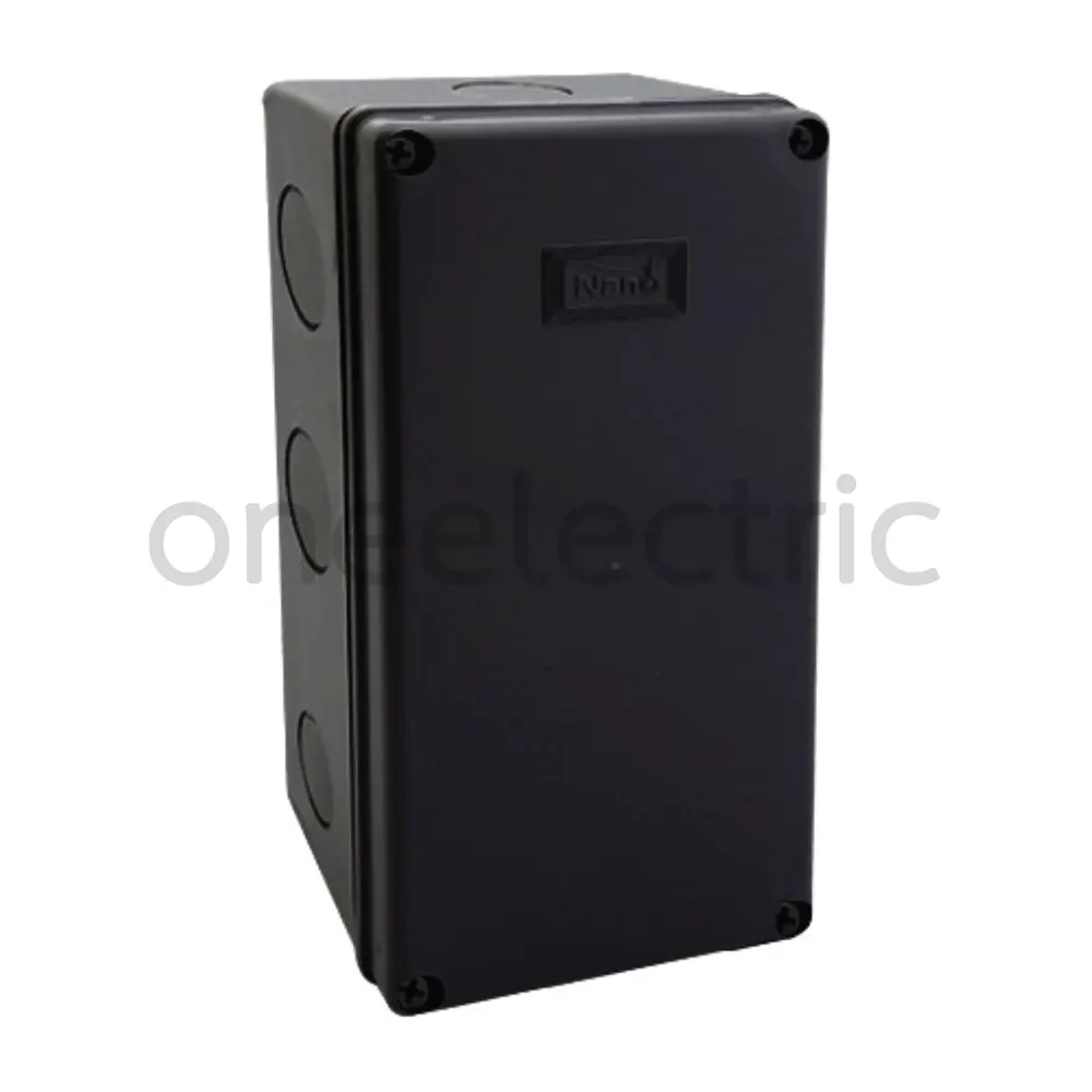NANO NANO-203B กล่องพักสายไฟ กันน้ำ 5x10นิ้ว สีดำ