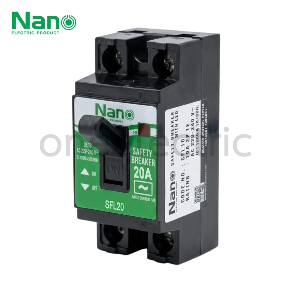 NANO SFL20 เบรกเกอร์ SAFETY BREAKER WITH LED 2P 20A