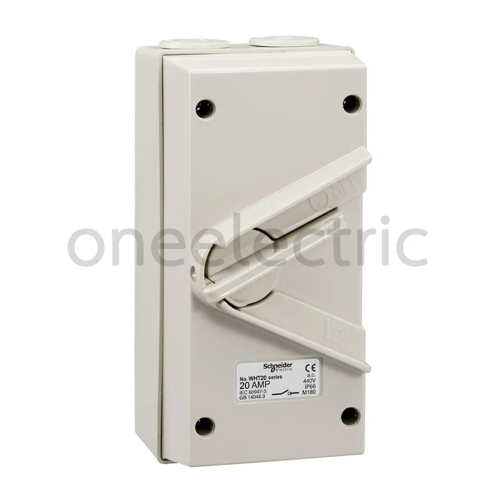 SCHNEIDER WHT20_GY WATERPROOF ISOLATOR SWITCH 3สาย 20A