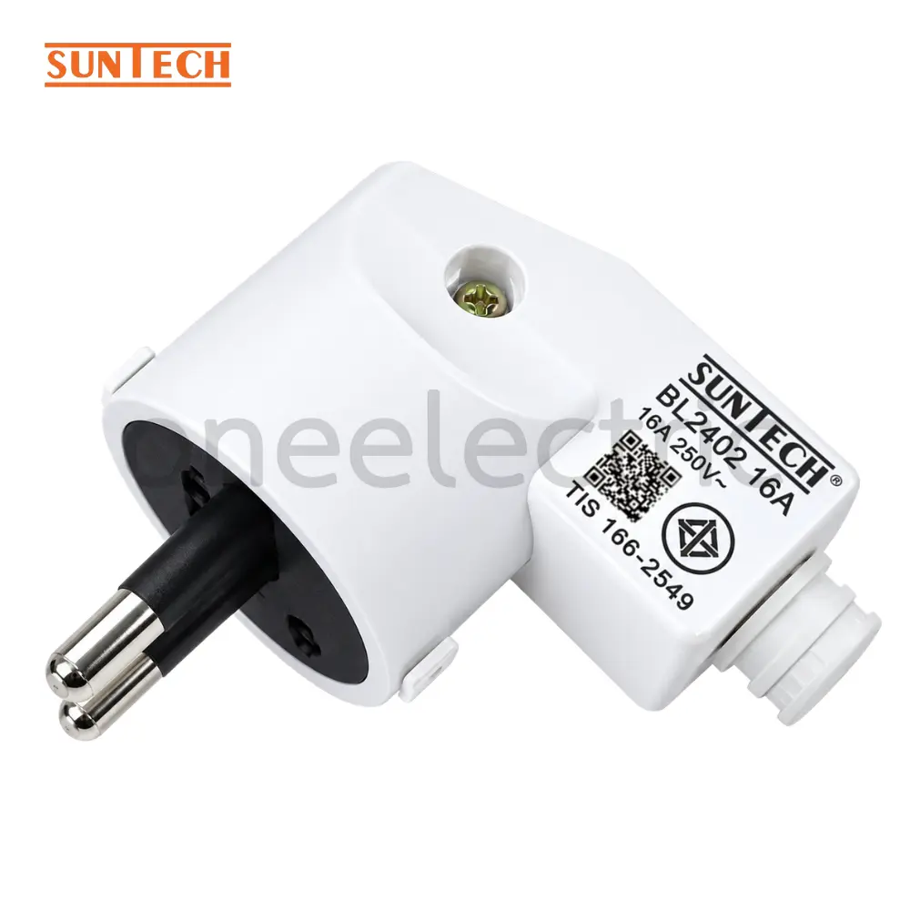 SUNTECH BL2402-W ปลั๊กเสียบ ตัวผู้ แบบงอ 2ขา สีขาว