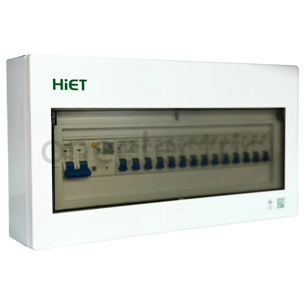 ตู้คอนซูเมอร์ กันดูด RCBO เมน 32A พร้อมลูกย่อย 14ตัว(10Ax4, 16Ax4, 20Ax3, 32Ax3) HL-00-2038 HIET