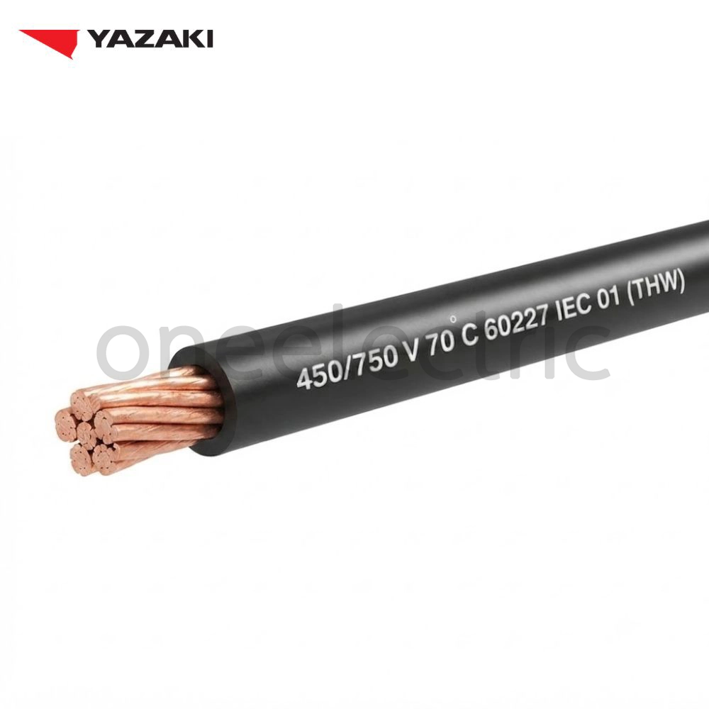 สายไฟ 60227 IEC01 THW 1x16 YAZAKI ยาซากิ (ม้วน = 100เมตร) สีดำ