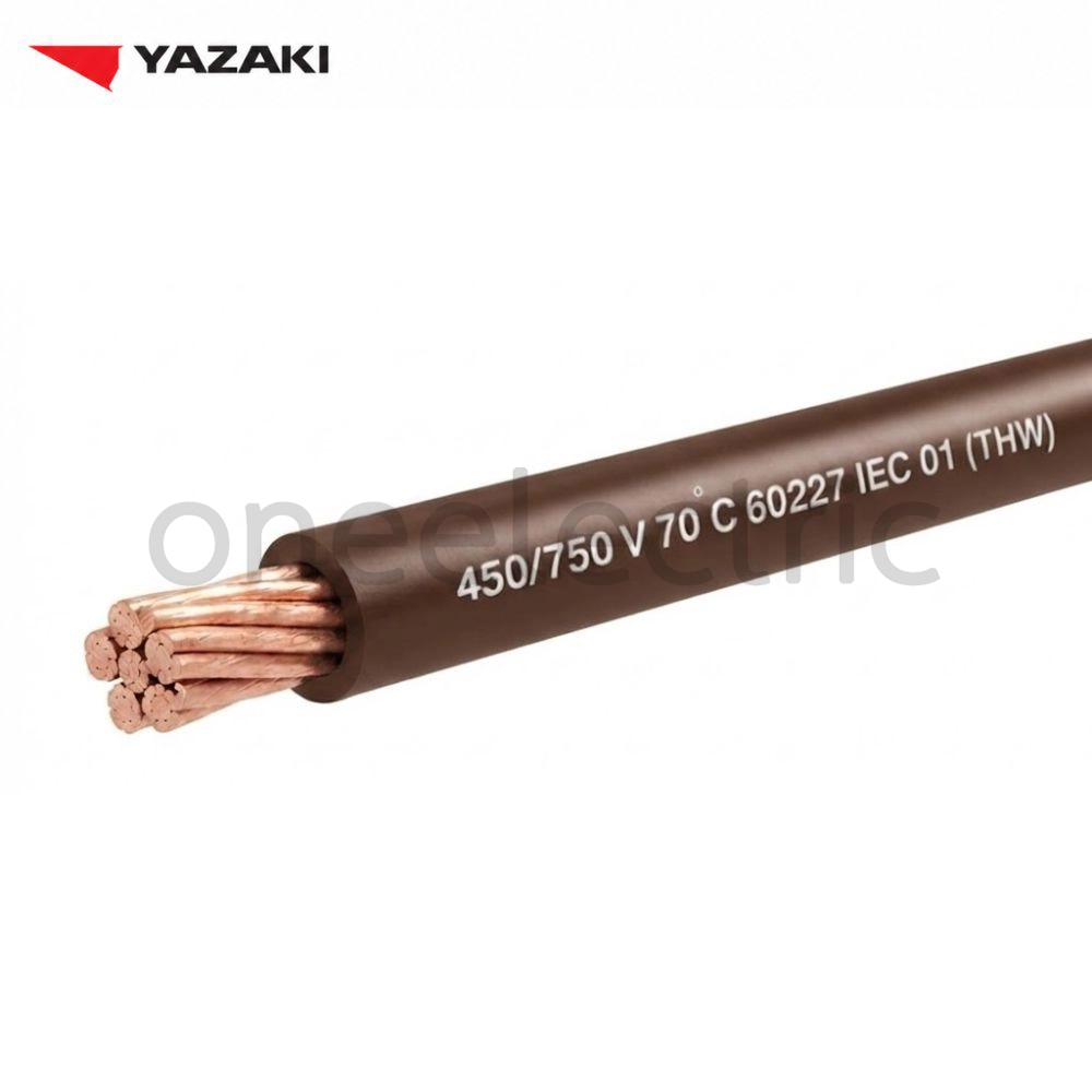 สายไฟ 60227 IEC01 THW 1x16 YAZAKI ยาซากิ (ม้วน = 100เมตร) สีน้ำตาล
