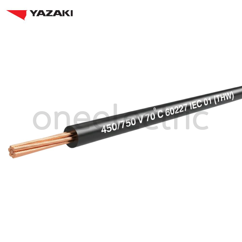 สายไฟ 60227 IEC01 THW 1x2.5 YAZAKI ยาซากิ (ม้วน = 100เมตร) สีดำ