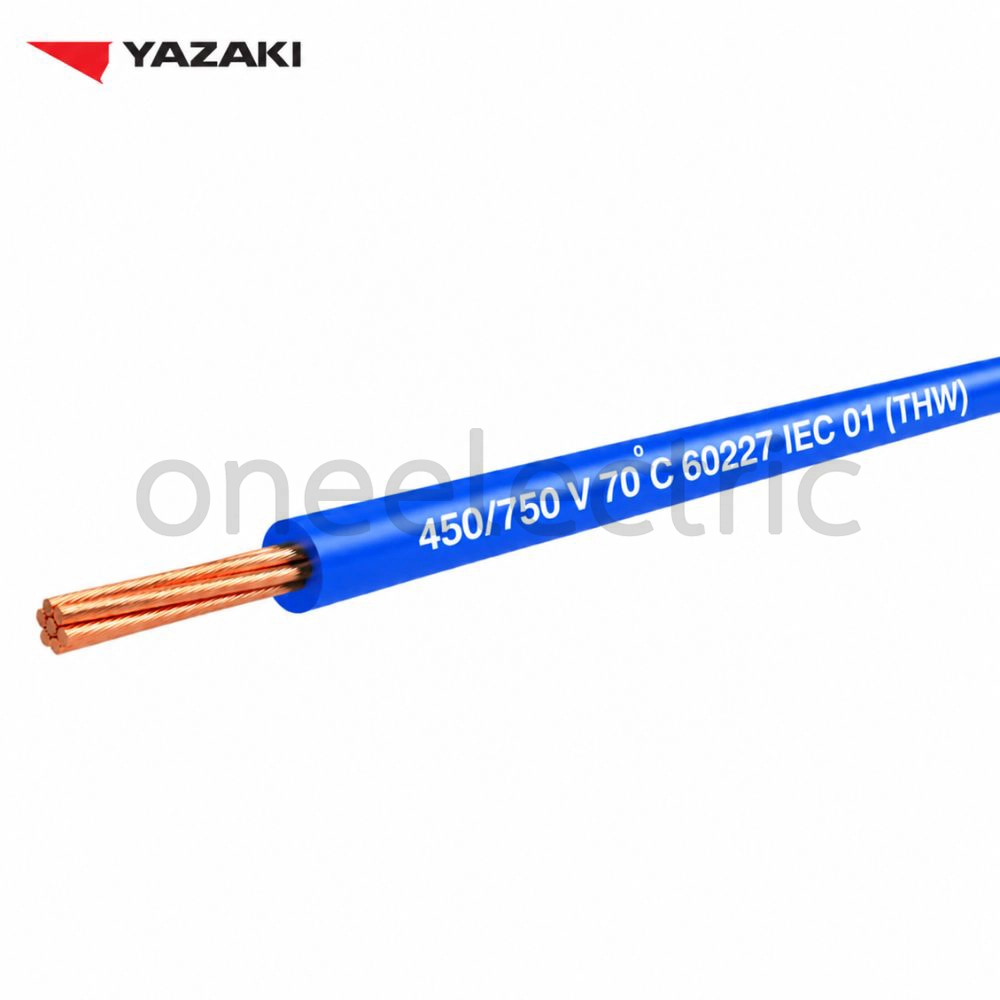 สายไฟ 60227 IEC01 THW 1x2.5 YAZAKI ยาซากิ (ม้วน = 100เมตร) สีฟ้า