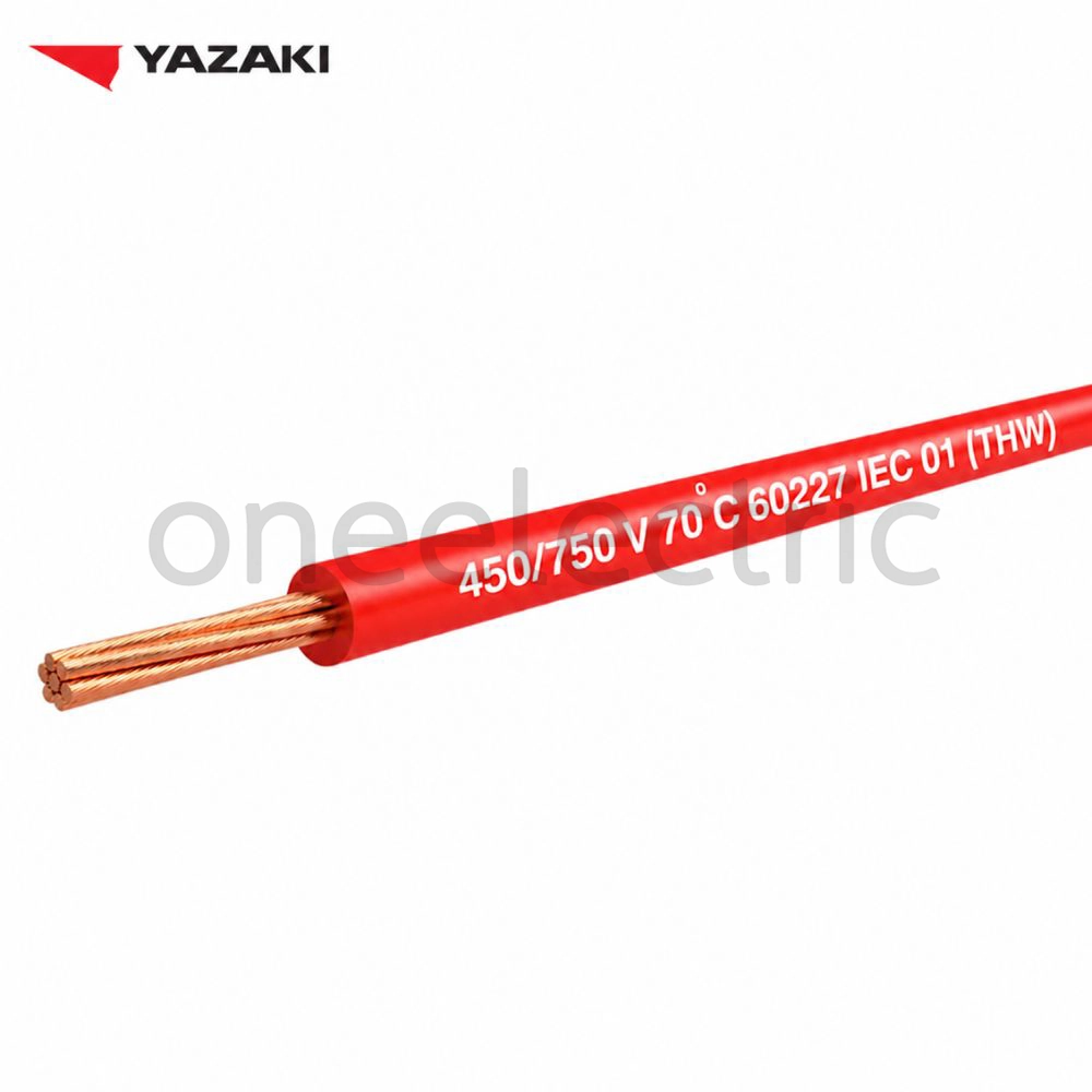 สายไฟ 60227 IEC01 THW 1x2.5 YAZAKI ยาซากิ (ม้วน = 100เมตร) สีแดง