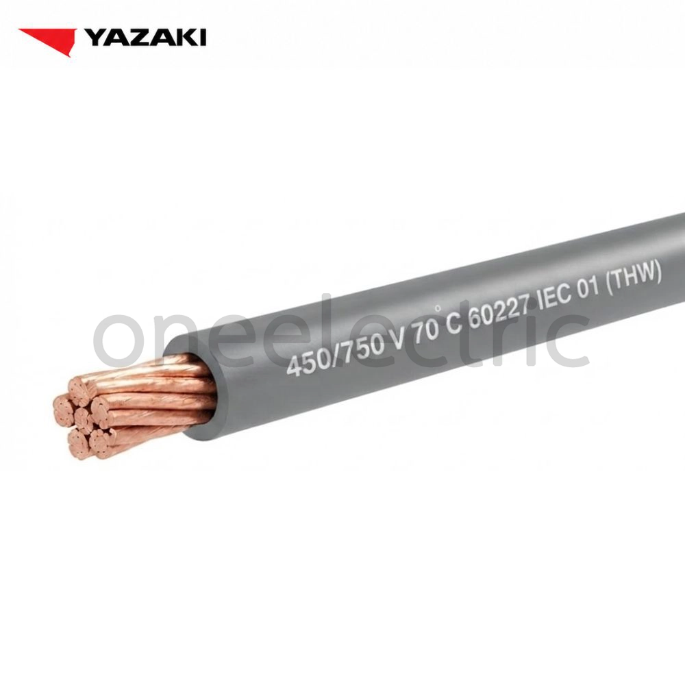 สายไฟ 60227 IEC01 THW 1x25 YAZAKI (ม้วน = 100เมตร) สีเทา