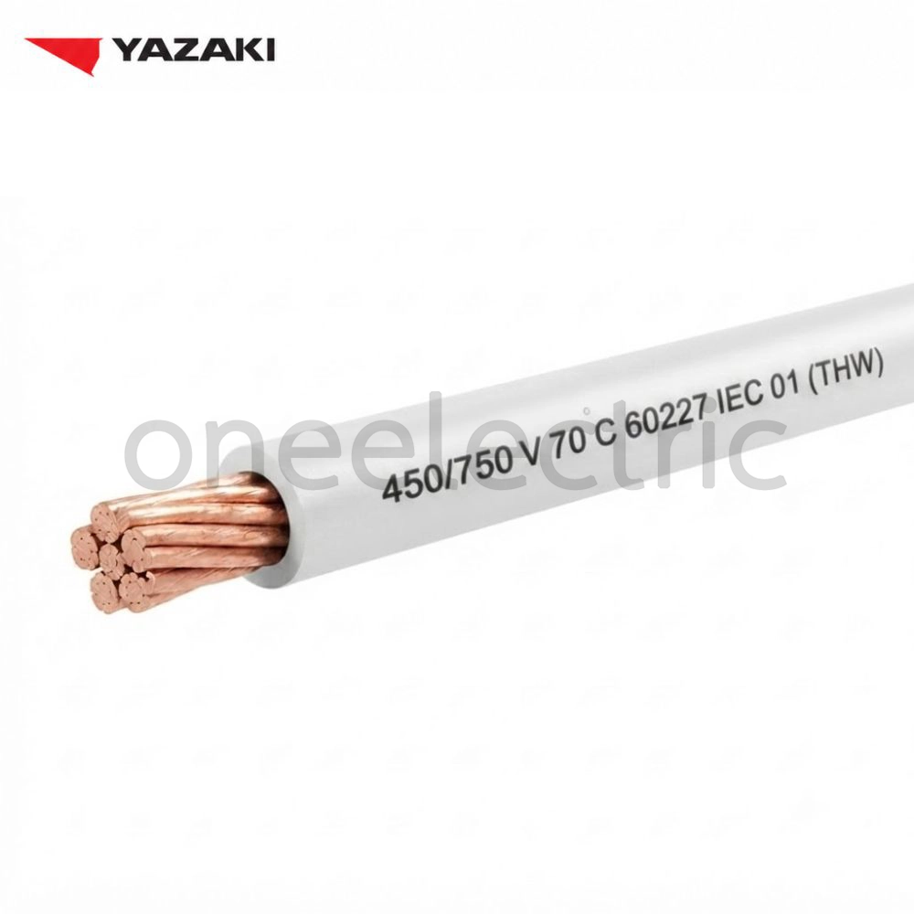 สายไฟ 60227 IEC01 THW 1x25 YAZAKI ยาซากิ (ม้วน = 100เมตร) สีขาว