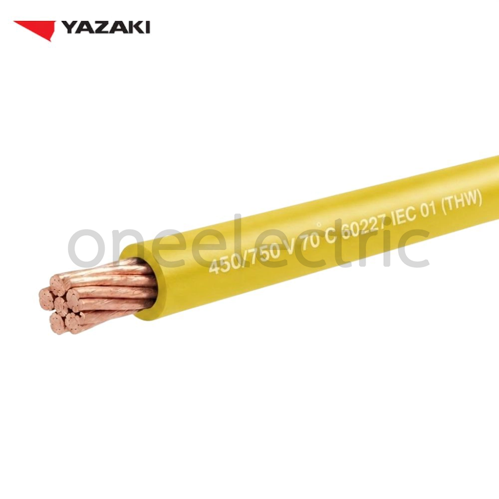 สายไฟ 60227 IEC01 THW 1x25 YAZAKI ยาซากิ (ม้วน = 100เมตร) สีเหลือง