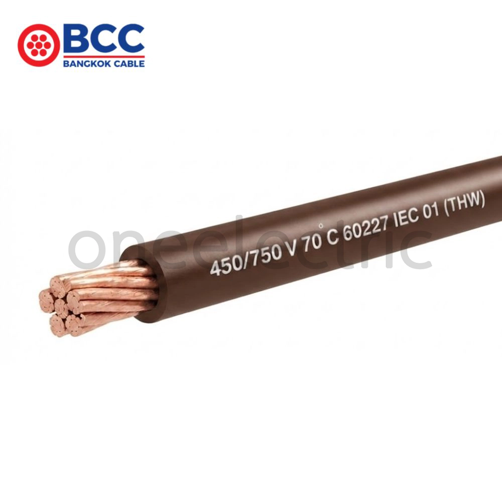 สายไฟ 60227 IEC01 THW 1x35 BCC บางกอกเคเบิ้ล (ม้วน = 100เมตร) สีน้ำตาล