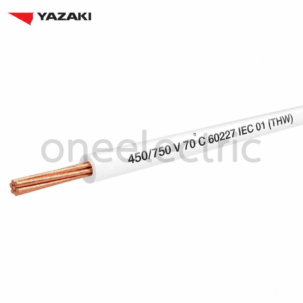 สายไฟ 60227 IEC01 THW 1x4 YAZAKI ยาซากิ (ม้วน = 100เมตร) สีขาว