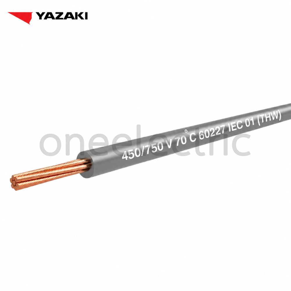 สายไฟ 60227 IEC01 THW 1x4 YAZAKI ยาซากิ (ม้วน = 100เมตร) สีเทา
