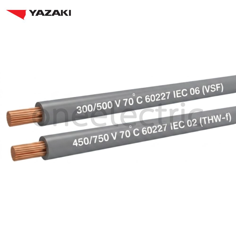 สายไฟ 60227 IEC02 THW(f) 1x1.5 ยาซากิ YAZAKI (ม้วน = 100เมตร) สีเทา