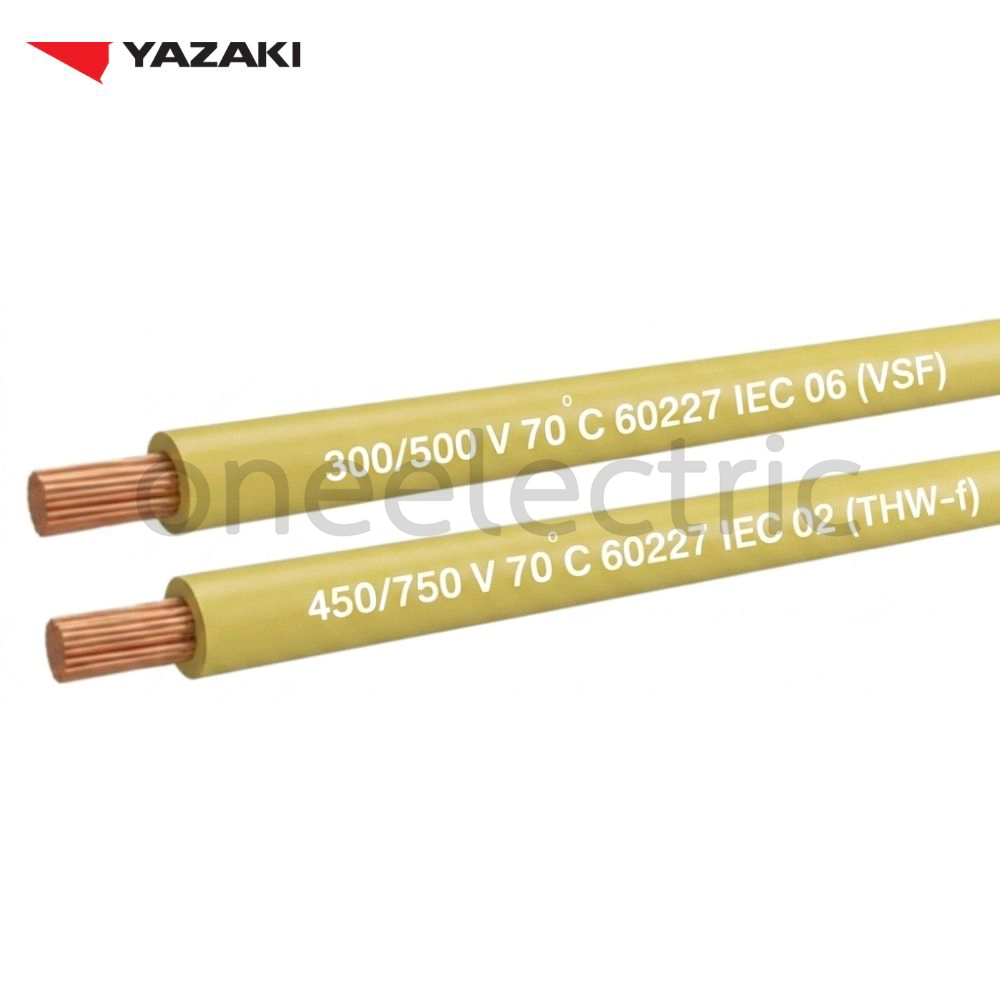 สายไฟ 60227 IEC02 THW(f) 1x1.5 ยาซากิ YAZAKI (ม้วน = 100เมตร) สีเหลือง