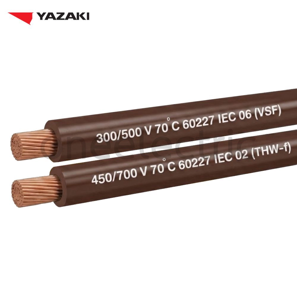 สายไฟ 60227 IEC02 THW(f) 1x10 ยาซากิ YAZAKI (ม้วน = 100เมตร) สีน้ำตาล