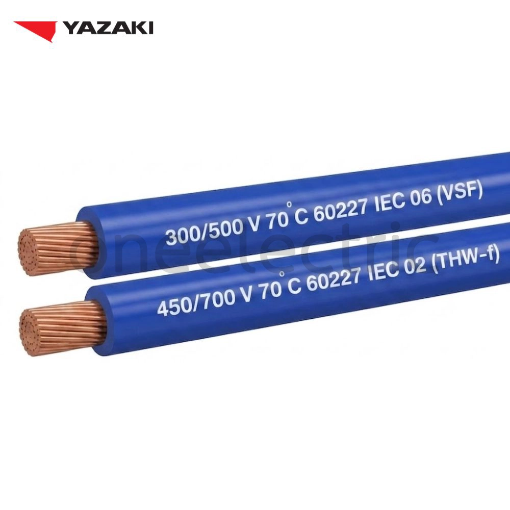 สายไฟ 60227 IEC02 THW(f) 1x16 ยาซากิ YAZAKI (ม้วน = 100เมตร) สีฟ้า