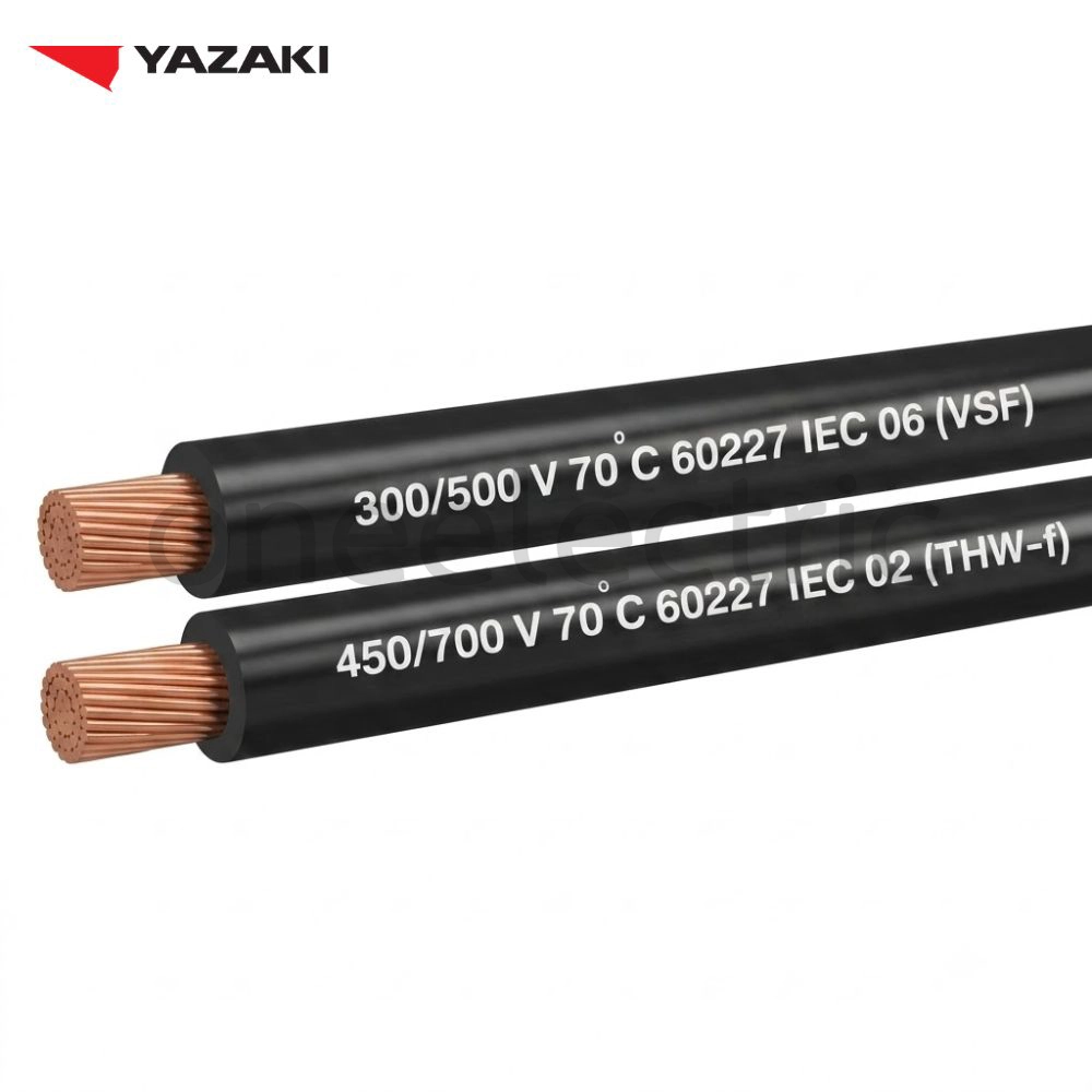 สายไฟ 60227 IEC02 THW(f) 1x25 YAZAKI ยาซากิ (ม้วน = 100เมตร) สีดำ