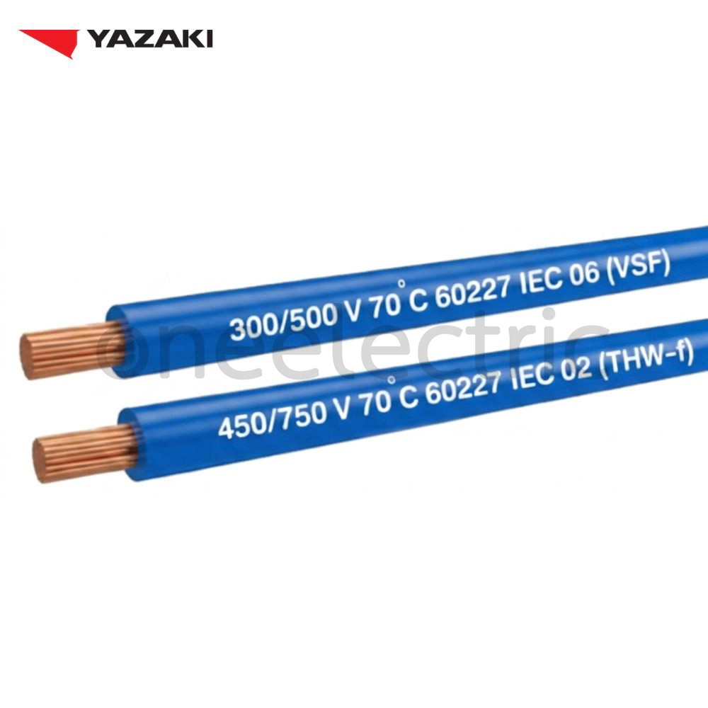 สายไฟ 60227 IEC02 THW(f) 1x4 ยาซากิ YAZAKI (ม้วน = 100เมตร) สีฟ้า