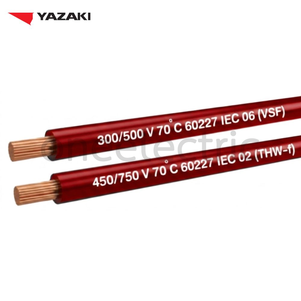 สายไฟ 60227 IEC02 THW(f) 1x4 ยาซากิ YAZAKI (ม้วน = 100เมตร) สีแดง