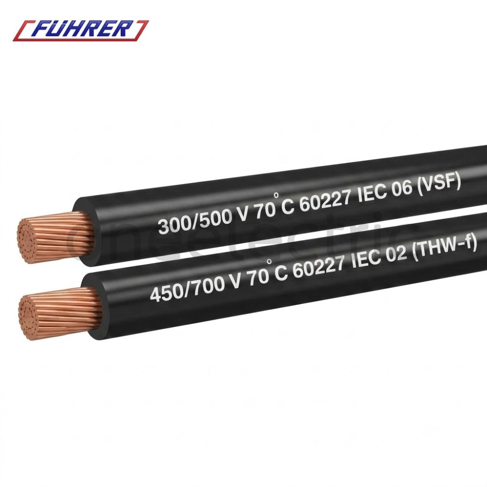 สายไฟ 60227 IEC02 THW(f) VSF 1x25 FUHRER ฟูเลอร์ (ม้วน = 100เมตร) สีดำ