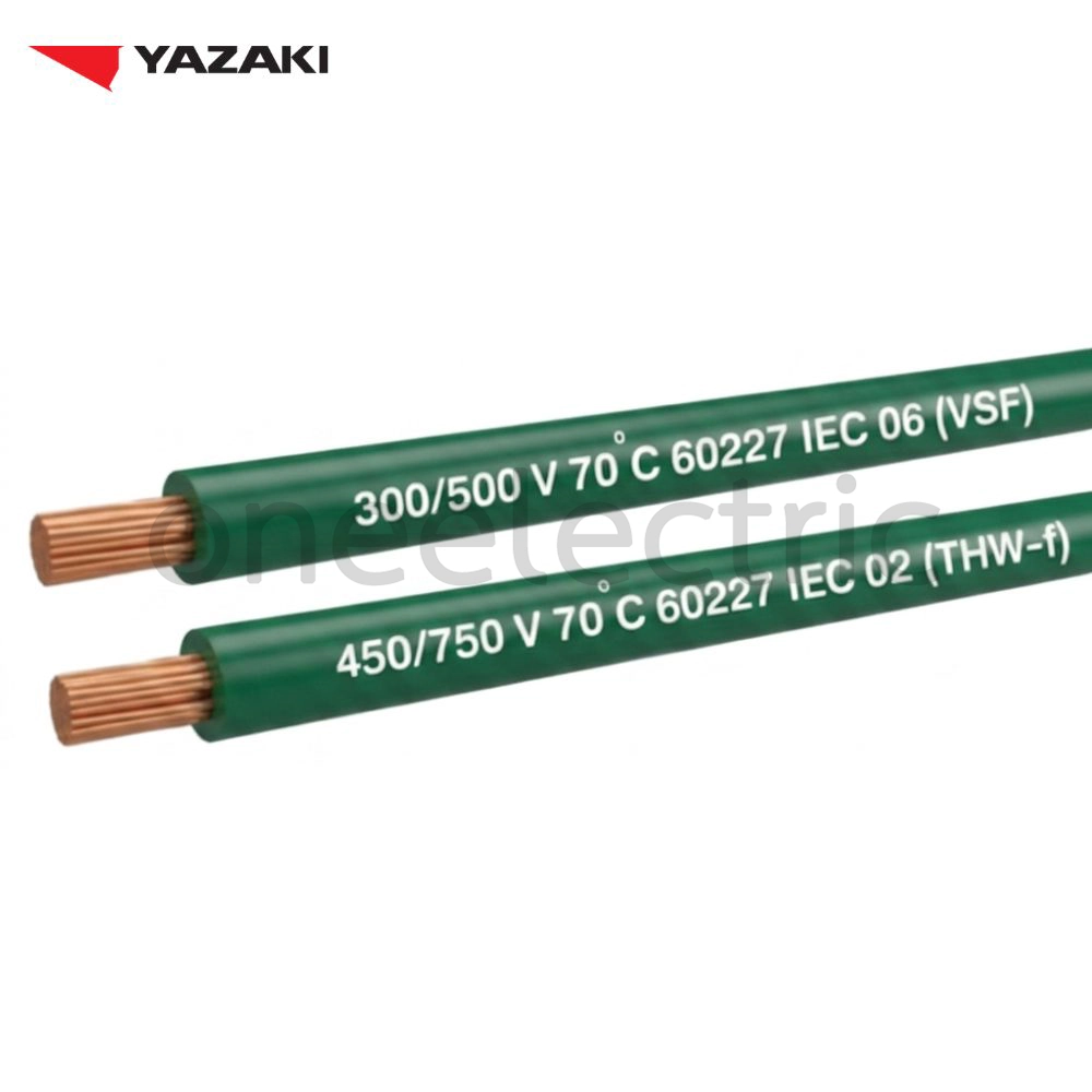 สายไฟ 60227 IEC06 IV(f) 1x0.75 ยาซากิ YAZAKI (ม้วน = 100เมตร) สีเขียว