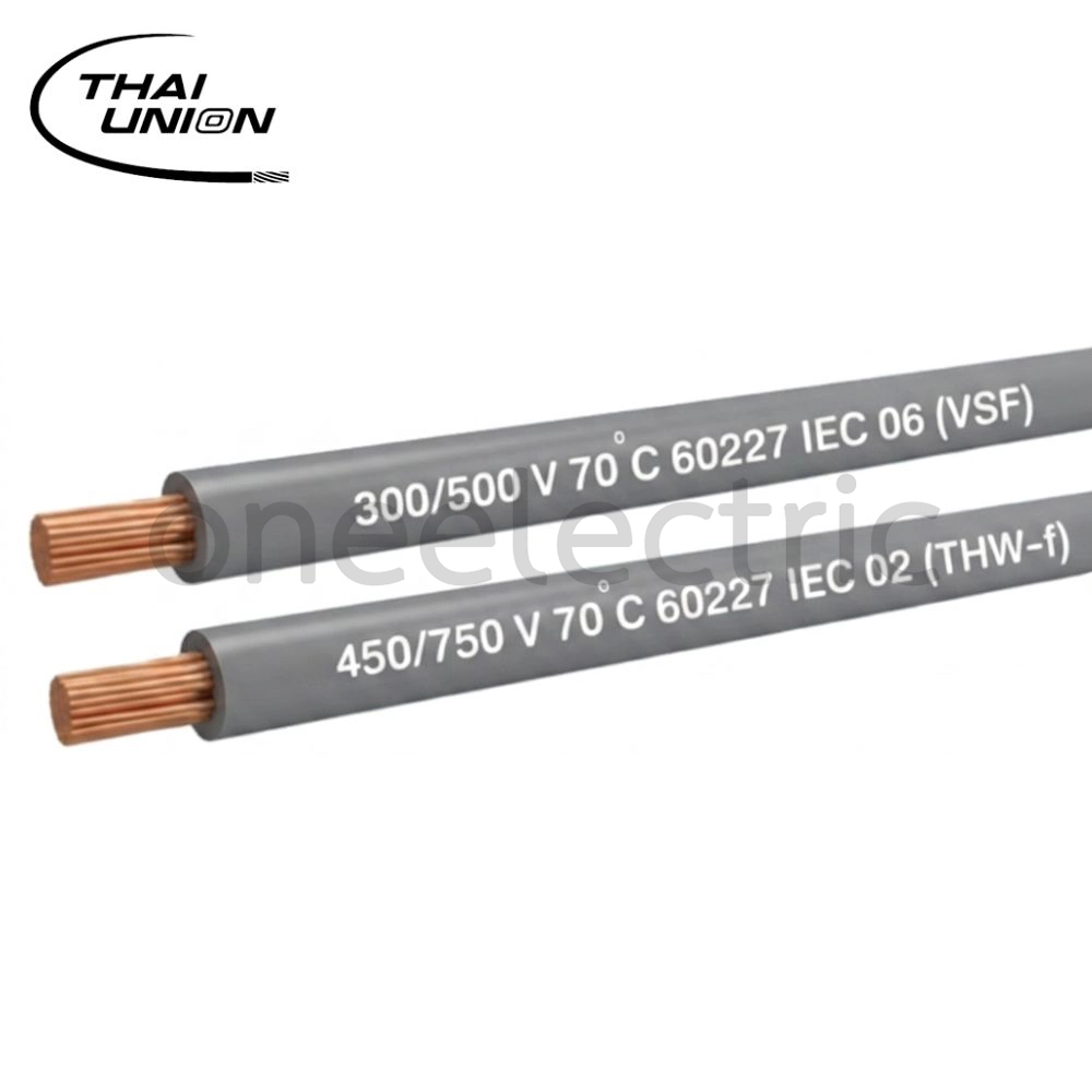 สายไฟ VSF 1x0.5 ไทยยูเนี่ยน THAI UNION (ม้วน = 100เมตร) สีเทา