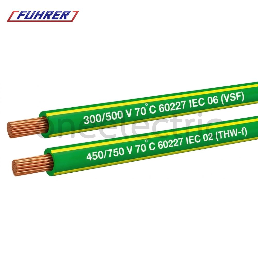 สายไฟ VSF 1x2.5 ฟูเลอร์ FUHRER (ม้วน = 100เมตร) สีเขียว/เหลือง