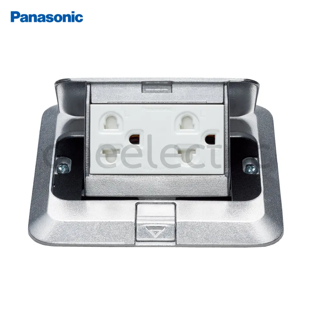 เต้ารับฝังพื้น POP-UP พร้อมปลั๊กกราวด์คู่ มีม่านนิรภัย DU5983LT9 พานาโซนิค PANASONIC